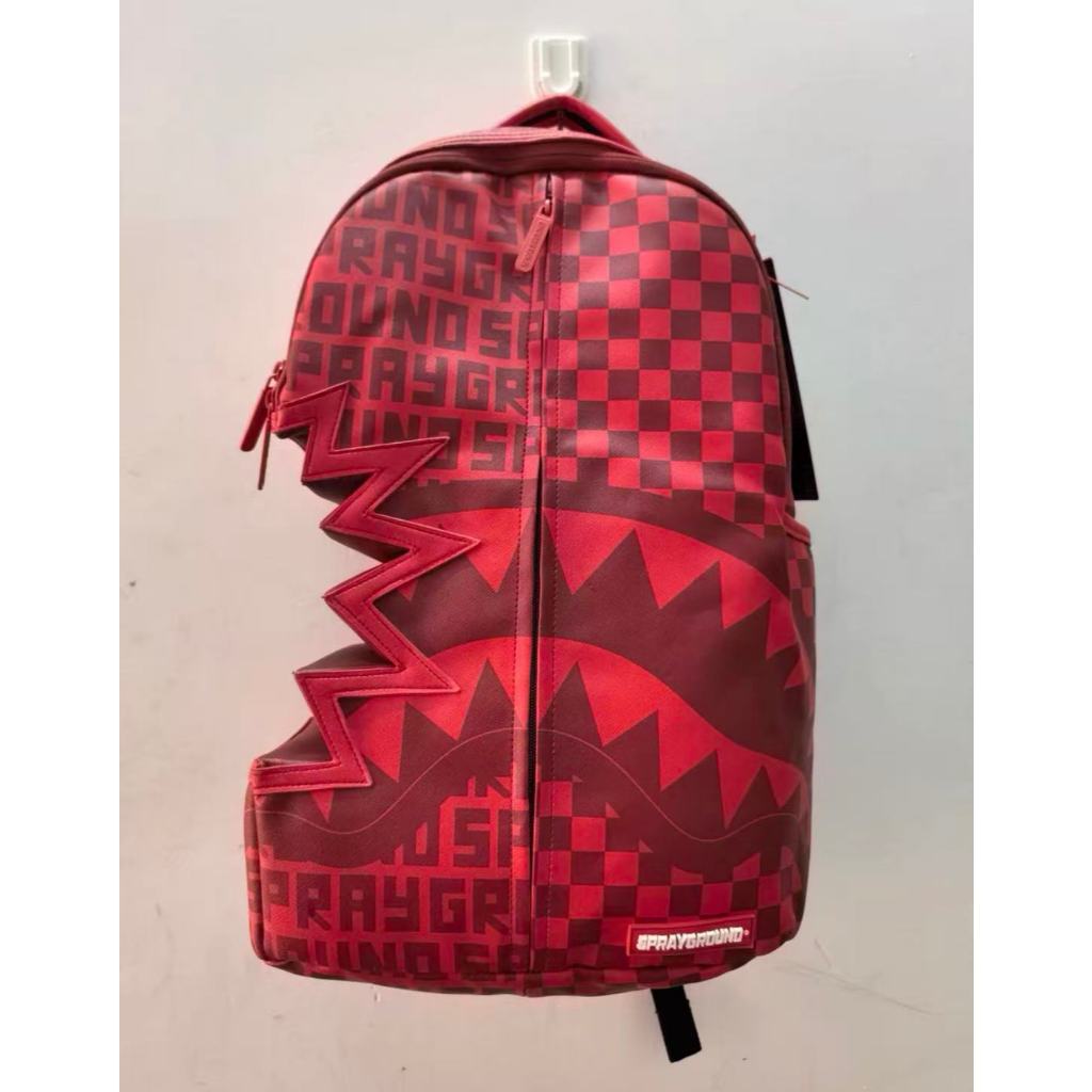 SG Sprayground Shark Mouth Backpack Red Colour Shark Bite Series Bag