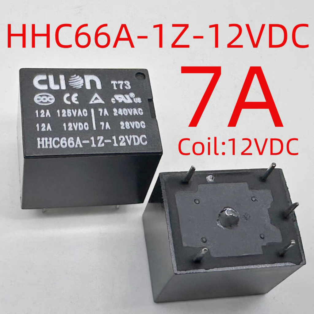 รีเลย์ HHC66A-1Z-12VDC One Open One Closed 5 Pins 7A