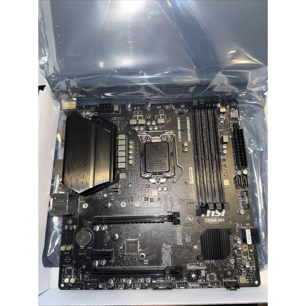 MSI Z390M-S01 LGA1151 Intel Z390 DDR4 Dual M.2 USB3.1 MATX เมนบอร์ด