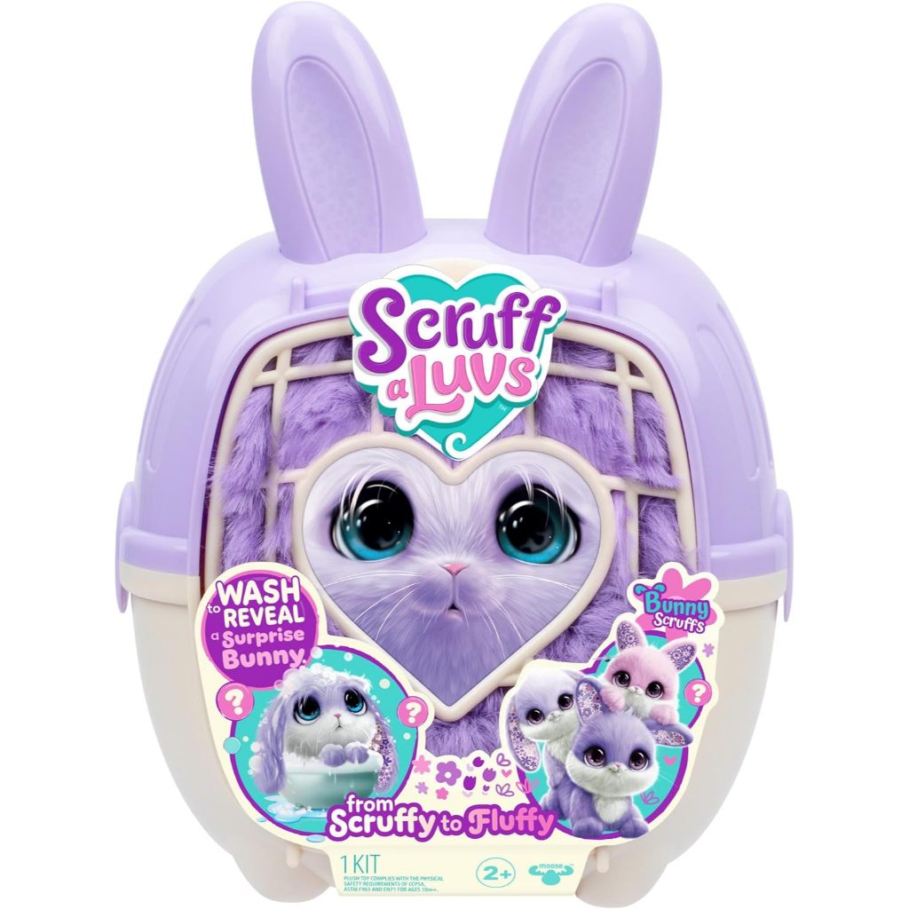 Little Live Pets ScruffaLuvs Bunny Scruffs - ของเล่นตุ๊กตาลึกลับ 14 ซม. (5.5") สูง - ล้างเปิดเผยกระต