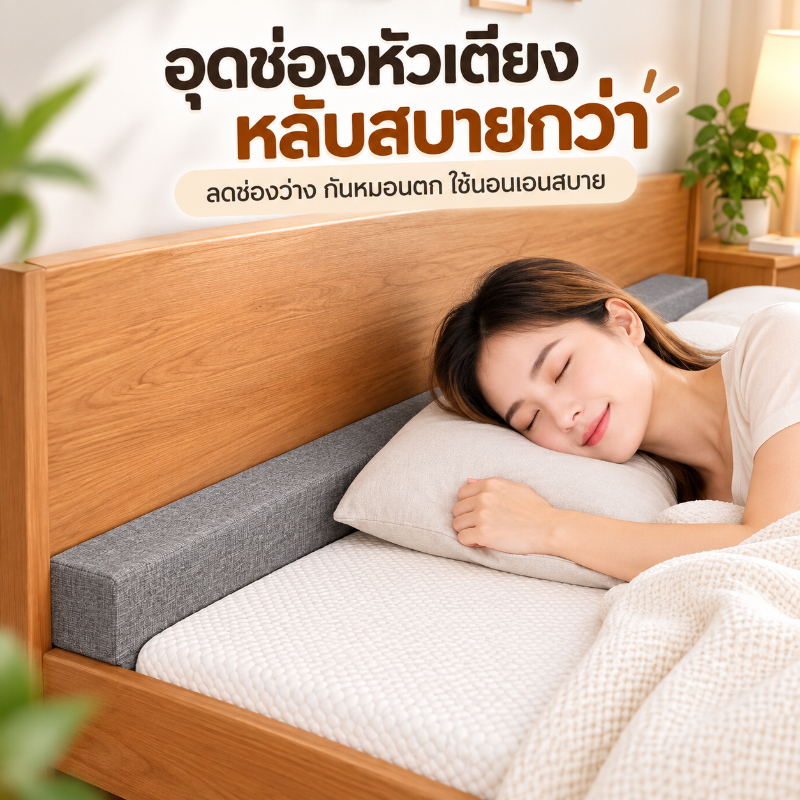 แถบอุดช่องว่างเตียง อุปกรณ์ปิดรอยต่อที่นอน ป้องกันสิ่งของหล่นระหว่างเตียง