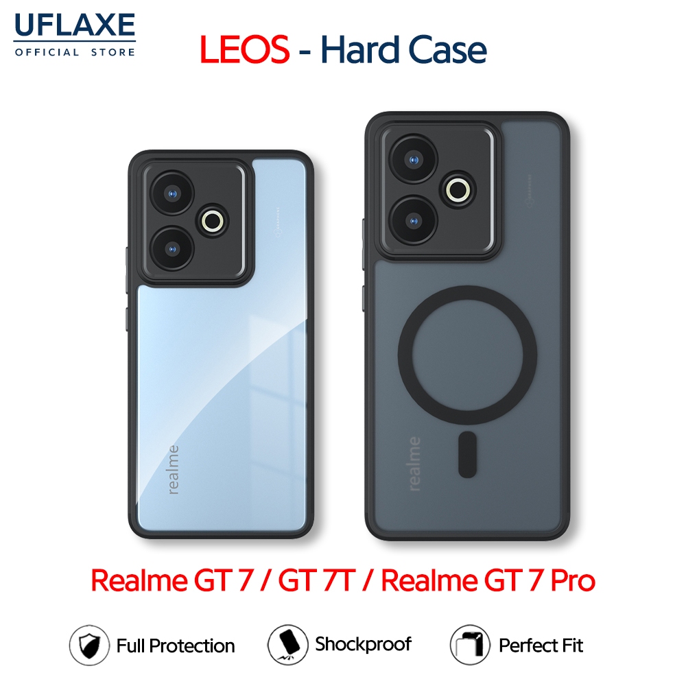 UFLAXE LEOS - สําหรับ Realme GT 7 / 7T / Realme GT 7 Pro Case - เคสแข็งกันกระแทกใสด้าน, เคสโทรศัพท์ท