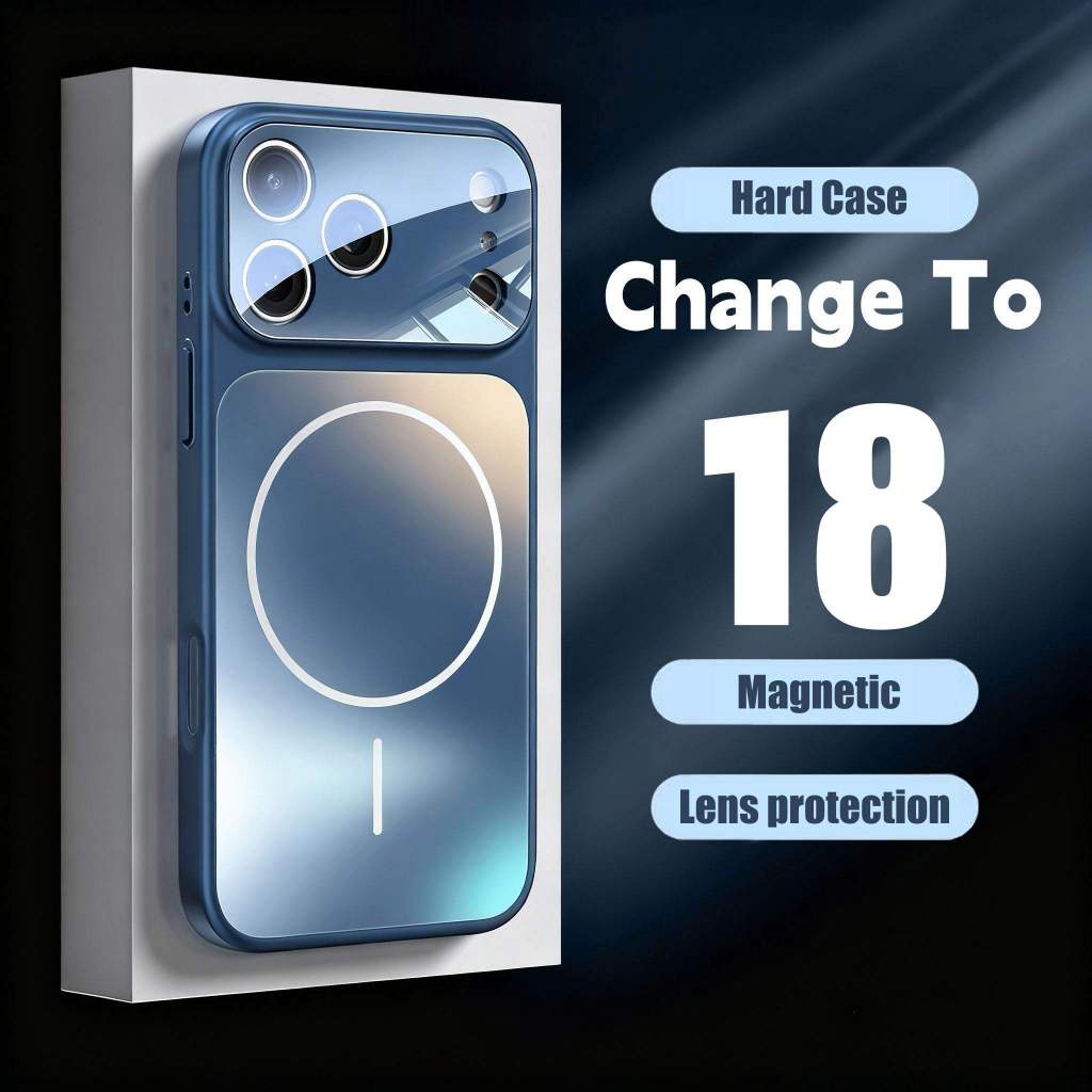 หรูหราปลอกแข็งสําหรับiPhone 18 17 Pro Max 17 Air 15 14 13 12 11 16 18 Pro Max 16 Plusแม่เหล็กชาร์จไร