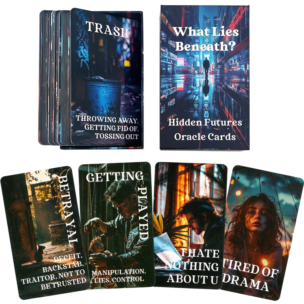 การ์ดเกม Oracle Deck Card Games No Manual ขนาด 12x7 ซม. 56 ชิ้น
