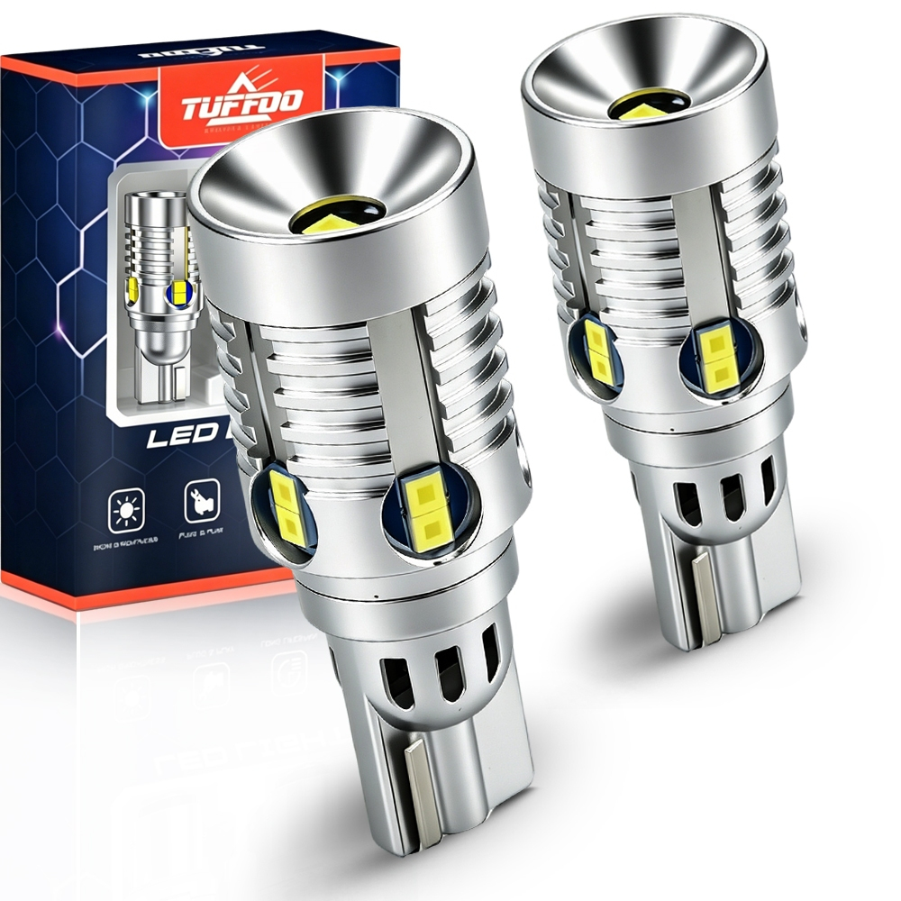 TUFFOO 2 ชิ้น หลอดไฟถอยหลัง LED T15 T16 W16W 6000K สีขาว แบบเปลี่ยน สําหรับรถยนต์