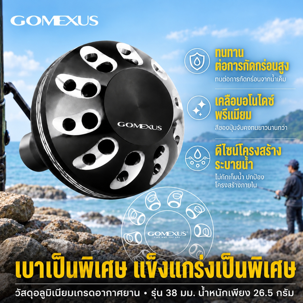 Gomexus مقبض بكرة صيد 35-41 مم — صورة 5