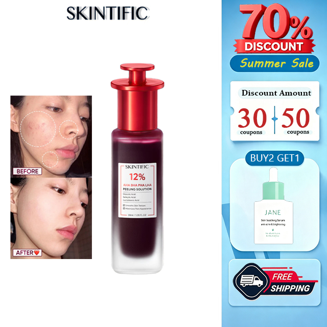ของแท้ 100%SKINTIFIC 12% Quad Acid Peeling Serum 30ml ขัดผิวอย่างอ่อนโยนสําหรับดูแลผิวหน้าทุกวัน