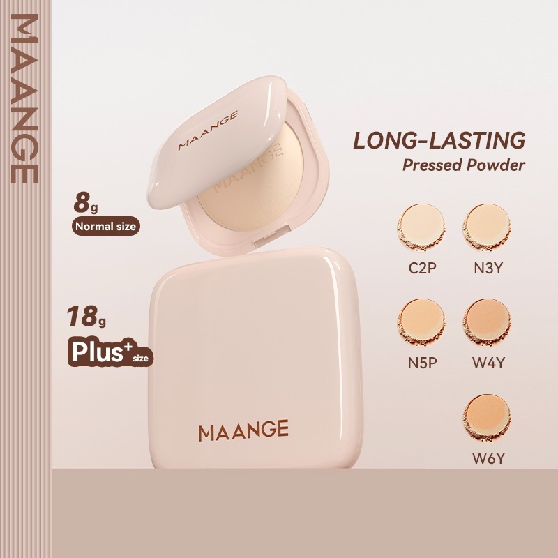 MAANGE แป้งอัดแข็งควบคุมความมัน - แมทท์แอนด์พอร์เลส 8g / 18g F01