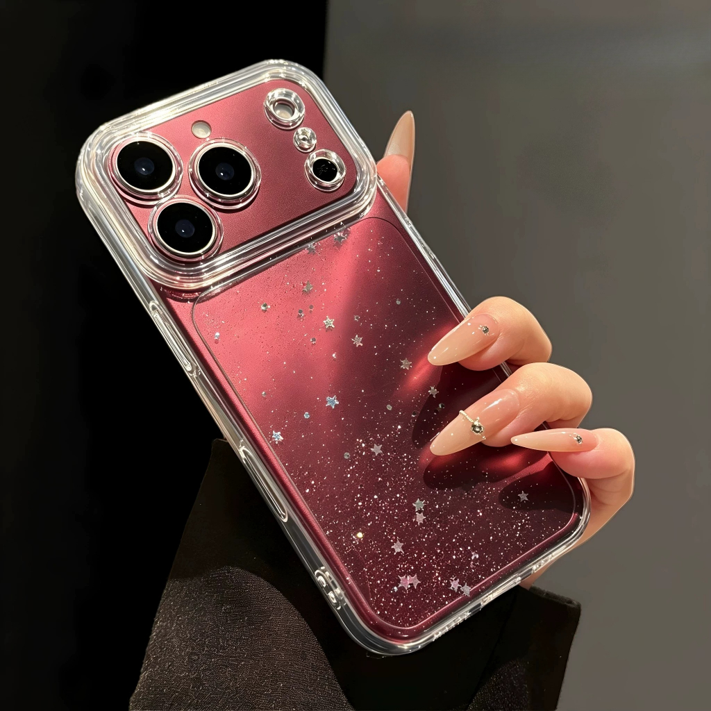 Luxury Clear Star Bling Glitterเคสโทรศัพท์สําหรับiPhone 18 Pro Max 17 16 15 14 13 12 11 Pro Max XR X XS 8Plus Sparkleกันกระแทกกันชน