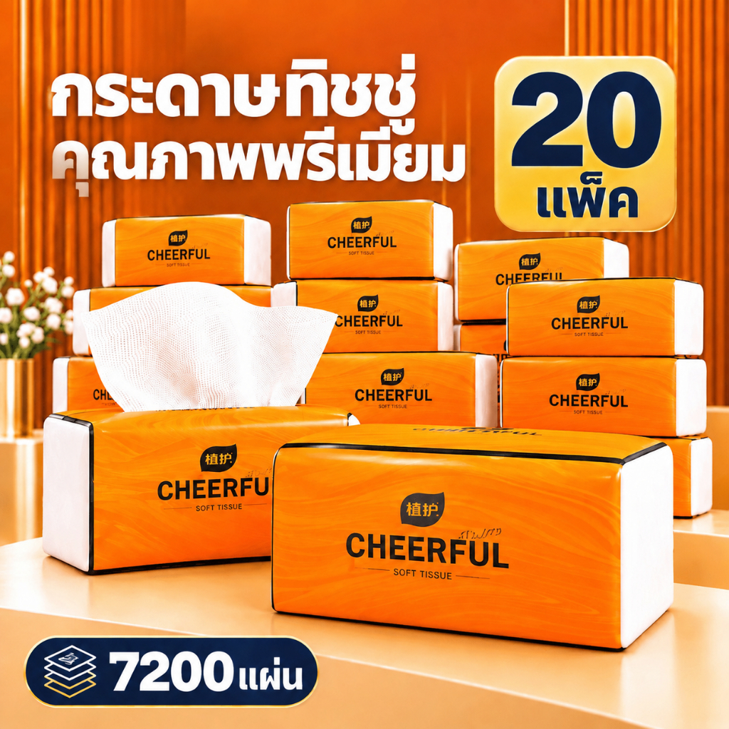【20 ห่อ 7200 แผ่น】Botare กระดาษซับแบบดึง กระดาษทิชชู่ในครัวเรือน ห่อใหญ่ หนาและนุ่ม ยืดหยุ่นนุ่มสบาย ทำจากเยื่อไม้บริสุทธิ์ 100% ไม่แตกง่ายเมื่อเจอกับน้ำ ปลอดภัยและไม่มีสารเติมแต่ง ไม่เป็นขุย วัสดุธรรมชาติ คอมฟอร์ท กระดาษทิชชู่ ขนาดใหญ่