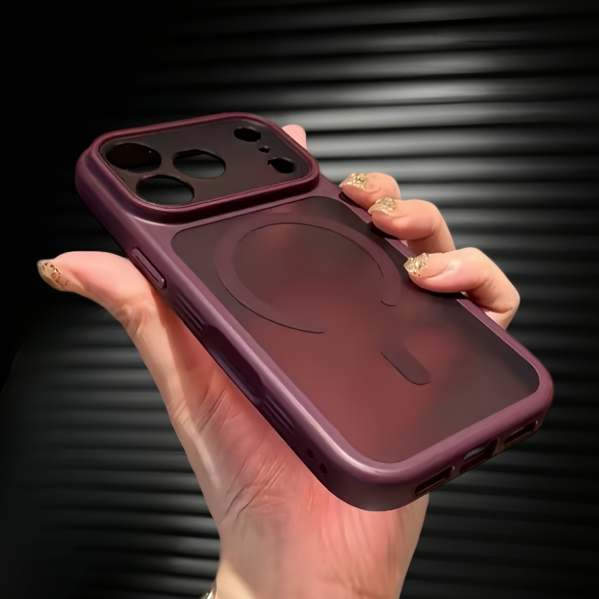 เชอร์รี่สีแดง Matte Frosted อะคริลิค Hard Case Anti-Fingerprint ฝาครอบป้องกันสําหรับ iPhone 18 Pro Max