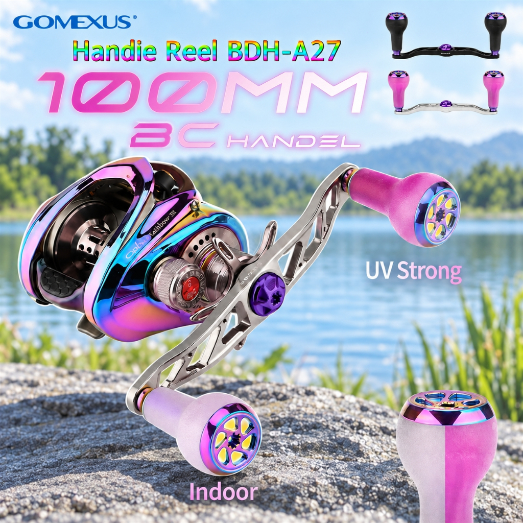 Gomexus แขนแต่งรอก Reel Handle โลหะผสมอลูมิเนียม 100mm รอกหยดน้ำ สำหรับ Shimano Daiwa ABU Baitcastin