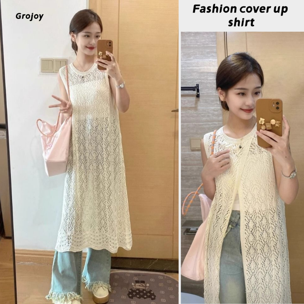 [Grojoy] (Ready Stock) ชุดเดรสเสื้อกั๊กลูกไม้ Vacation Slim Long Style GR1530 #