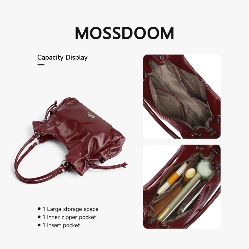 MOSSDOOM حقيبة يد Ruma جلد ناعم مع علبة — صورة 8