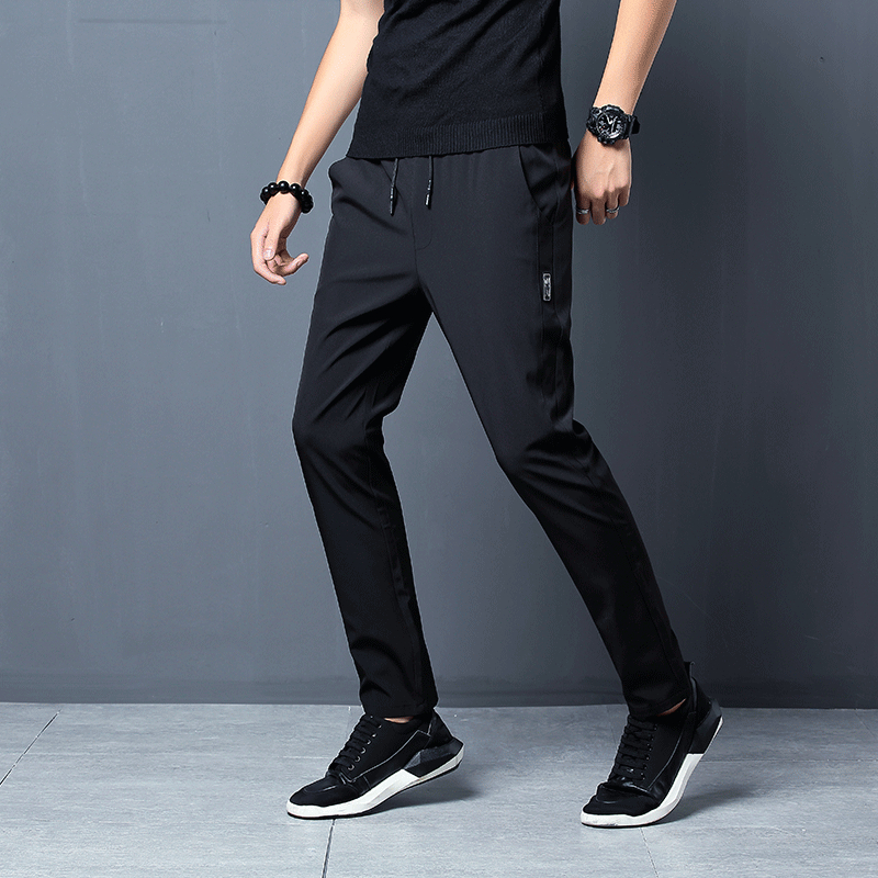 Elgini วอร์มผู้ชาย Seluar Lelaki ลําลองสีดํา Seluar Track Lelaki กางเกงวอร์มความยืดหยุ่น
