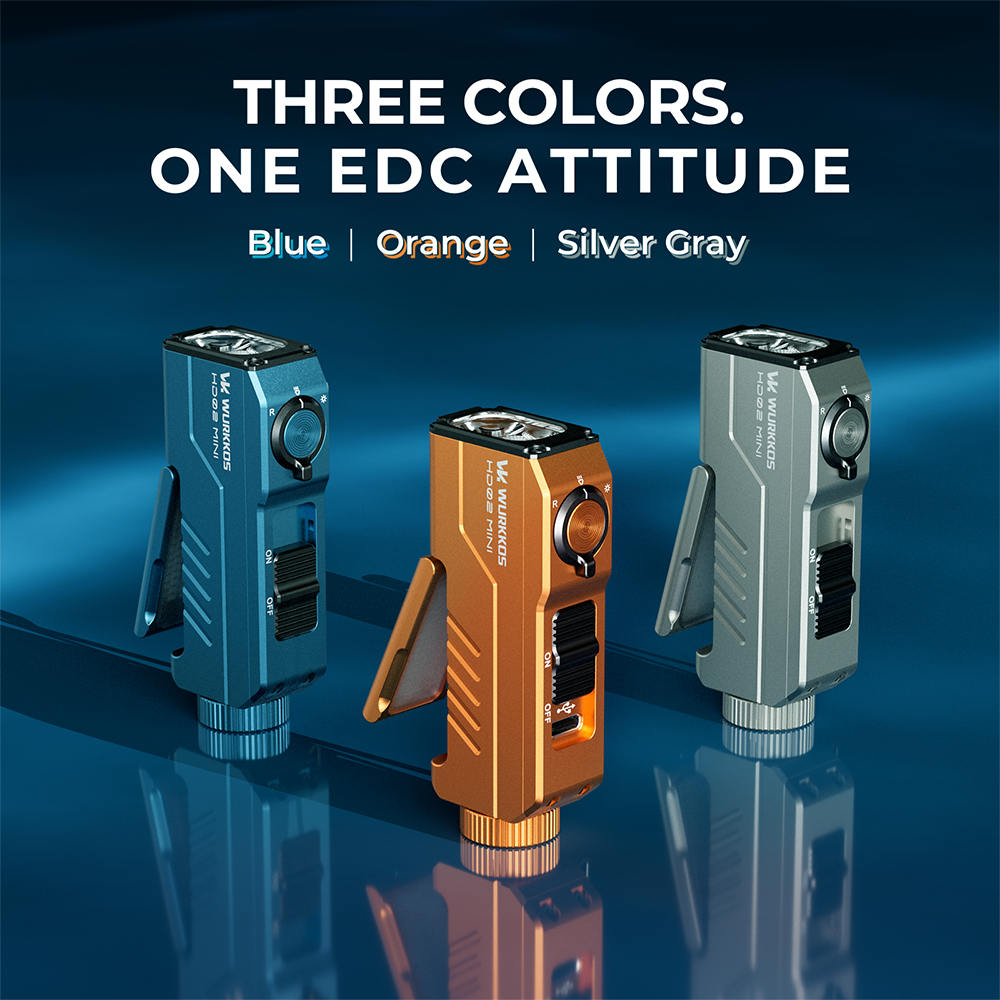 Wurkkos كشاف EDC ‏HD02 Mini ‏1300 لومن — صورة 8