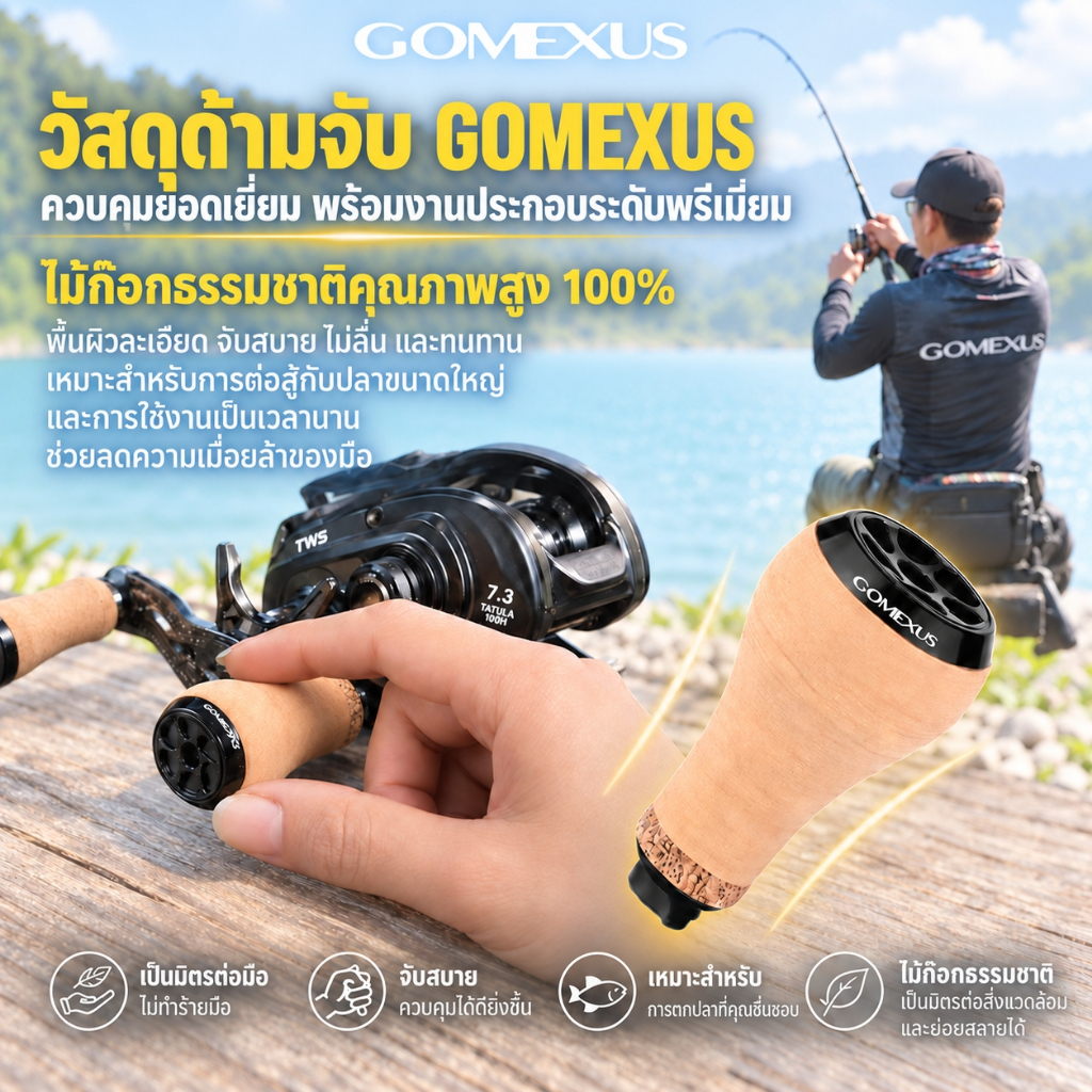 Gomexus ذراع بكرة صيد كربون 105 مم — صورة 4