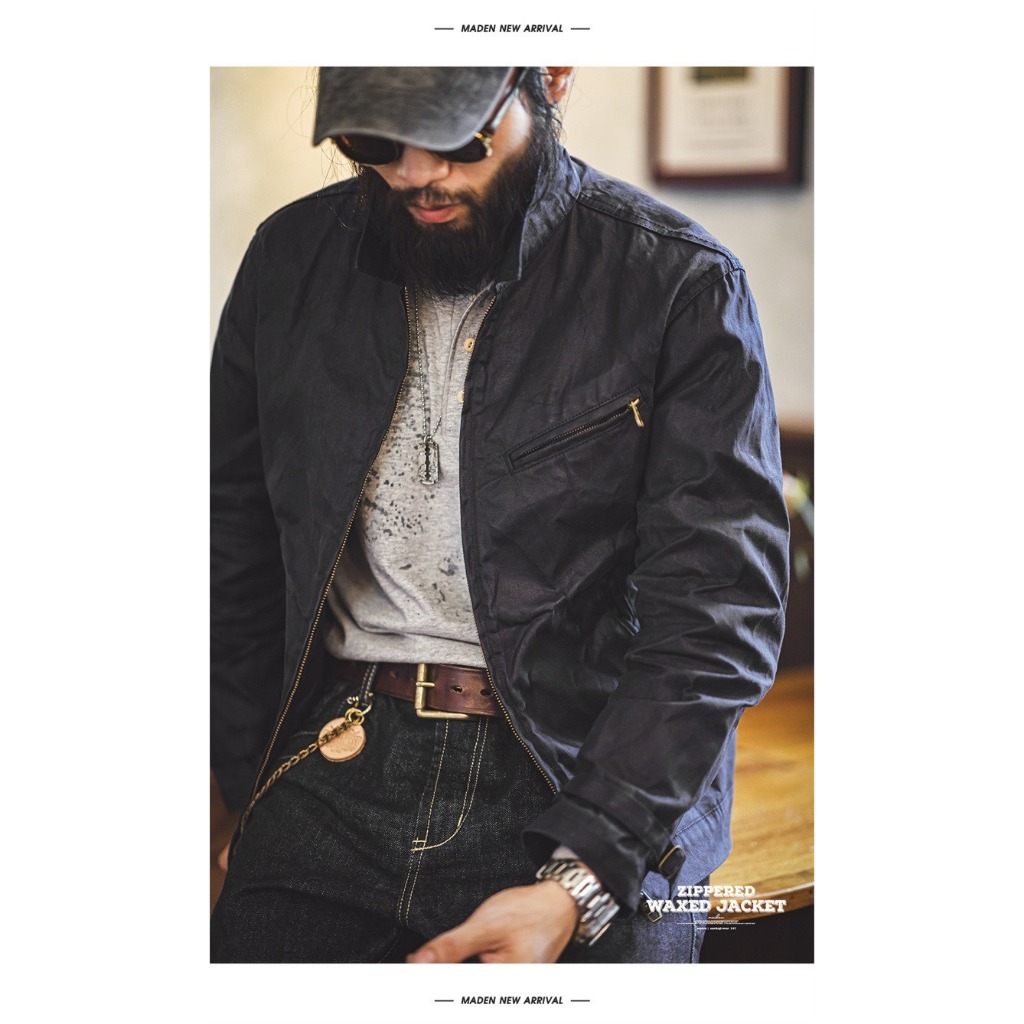 MADEN ยี่ห้อ 2026 ฤดูใบไม้ผลิ/ฤดูร้อน American Retro Yellowstone น้ํามันขี้ผึ้งแจ็คเก็ตผู้ชาย Heavy duty ผ้าใบแจ็คเก็ตล่าสัตว์กันน้ําและ Windproof Wilderness Jacket รูปที่ 7