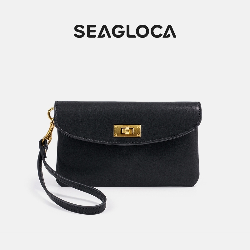 SeaGloca กระเป๋าคลัทช์หนังนุ่มแบบล็อคสไตล์วินเทจสําหรับผู้หญิงไม่มี 00004