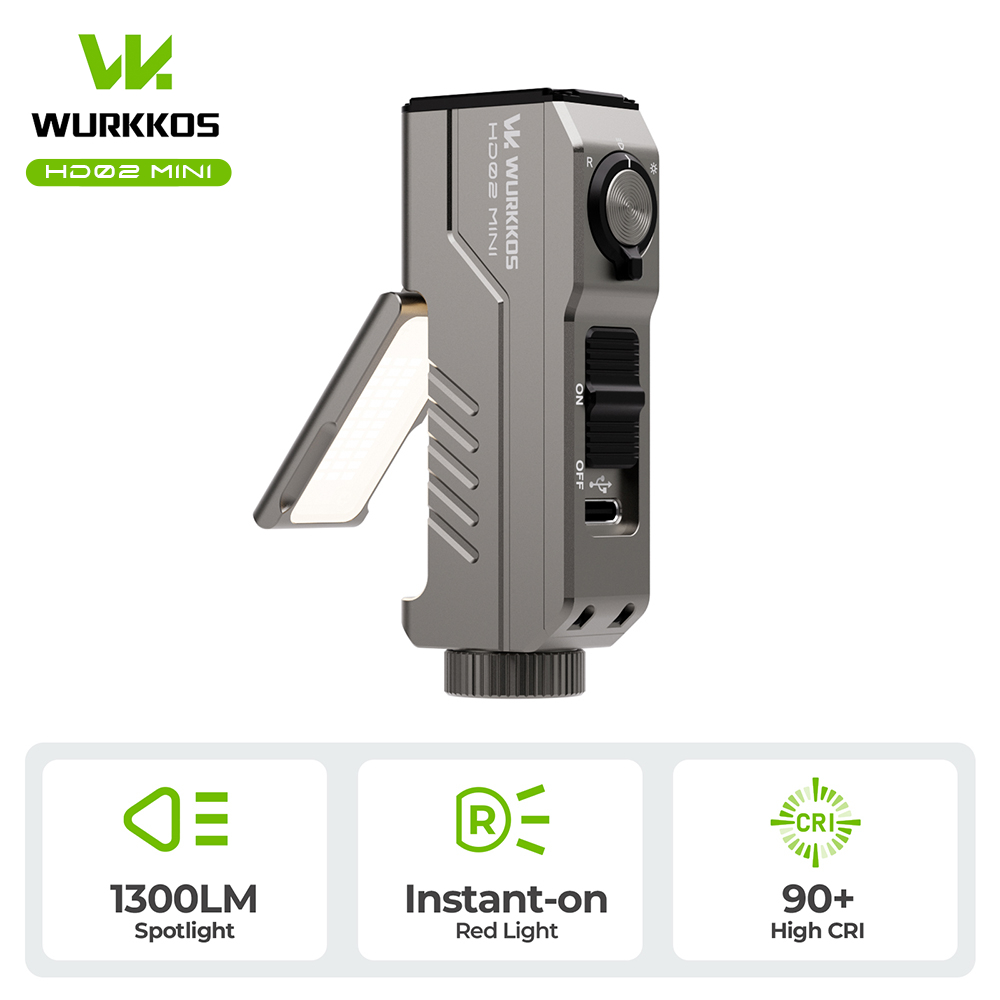 Wurkkos كشاف EDC ‏HD02 Mini ‏1300 لومن