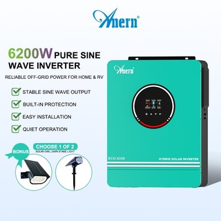 Anern 10.2KW 6.2KW Off Grid Pure Sine Wave อินเวอร์เตอร์ 120A ชาร์จอินเวอร์เตอร์ MPPT Hybrid Solar Inverter 48V Hybrid อินเวอร์เตอร์ 220Vac