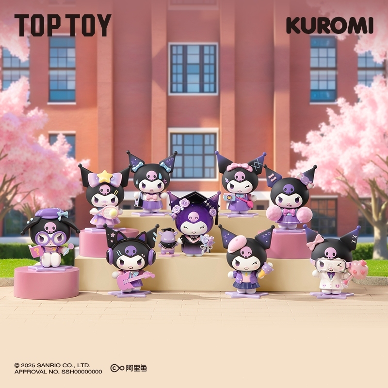 TOPTOY x KUROMI School Diary Series Figures Blind Box ของสะสมสุดอินเทรนด์ ของตกแต่งสำหรับจัดแสดง ของขวัญชิ้นเล็กสำหรับเทศกาล