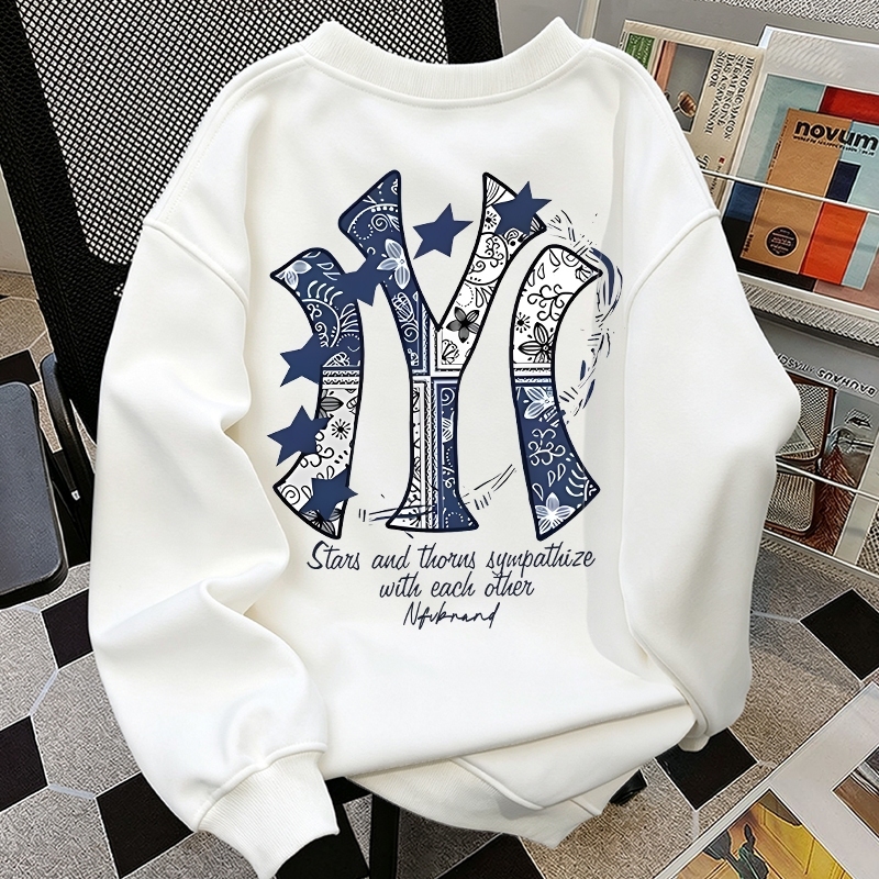 【จัดส่งจากกรุงเทพฯ】🔥NASA แบรนด์แฟชั่น ฤดูหนาว American style ลายตัวอักษร 🔠oversize สเวตเตอร์คอกลม แขนยาว ยูนิเซ็กส์YG922
