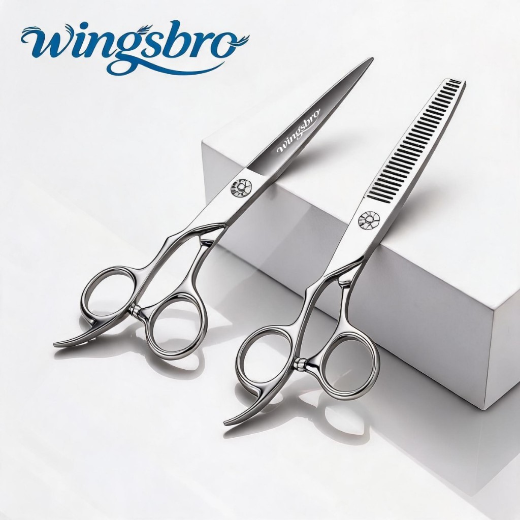 Wingbro 6.5 นิ้วกรรไกรตัดผมมือซ้ายมืออาชีพ,ร้านทําผมทําผมมือซ้ายกรรไกรตัดผมกรรไกรแบนกรรไกรผอมบาง