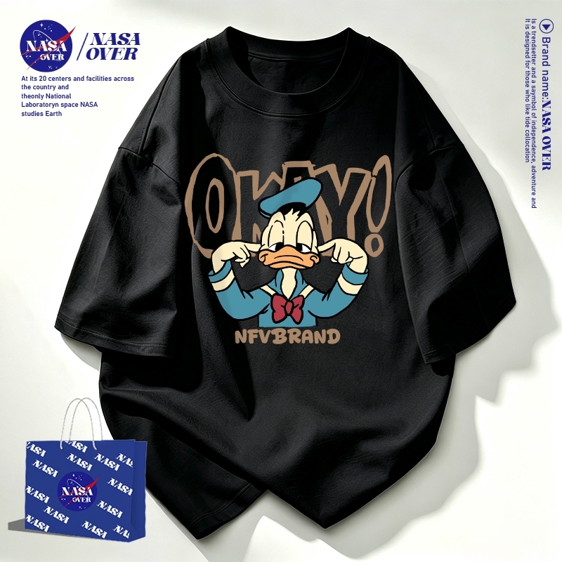 【จัดส่งตลอด 24 ชั่วโมง】 NASA ชุดหน้าร้อน แขนสั้น ลวดลายเป็ด เสื้อ ยูนิเซ็กส์ สบาย ๆ แมทช์ง่าย คอกลม เสื่อยืด YG43