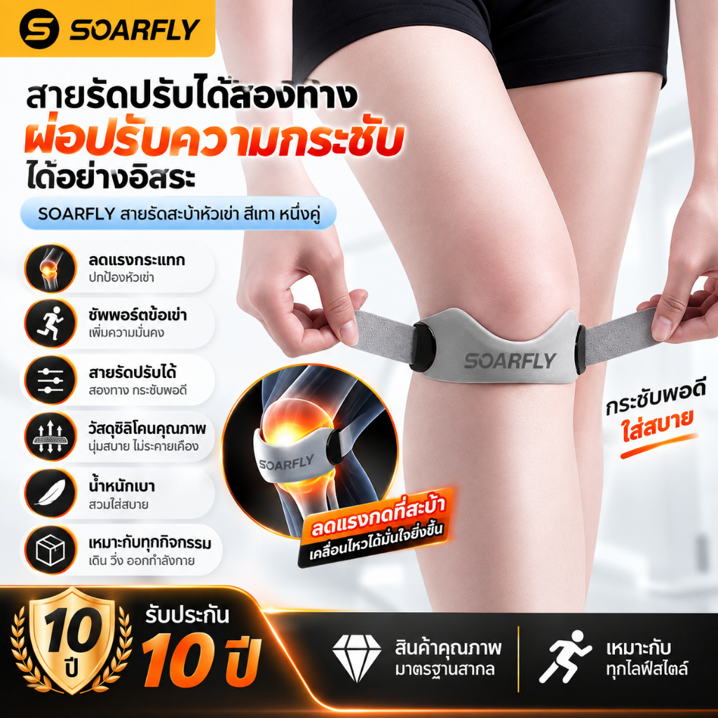 ซิลิโคน สนับเข่า แก้ปวด หัวเข่า สนับเข่ากันกระแทก สนับแข้ง สำหรับทุกวัย 🎁ซื้อลู่วิ่ง แถมที่รัดสะบ้า ฟรี