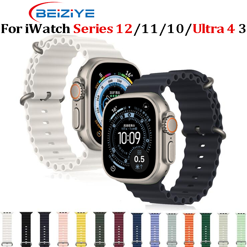 beiziye สายนาฬิกาข้อมือซิลิโคน สําหรับ iwatch Ultra 4 3 2 1 49mm series 12/11/10/9/ 8/7/6/5/4 49mm 46mm 42mm 45mm 44m 38mm 40mm 41mm 42mm