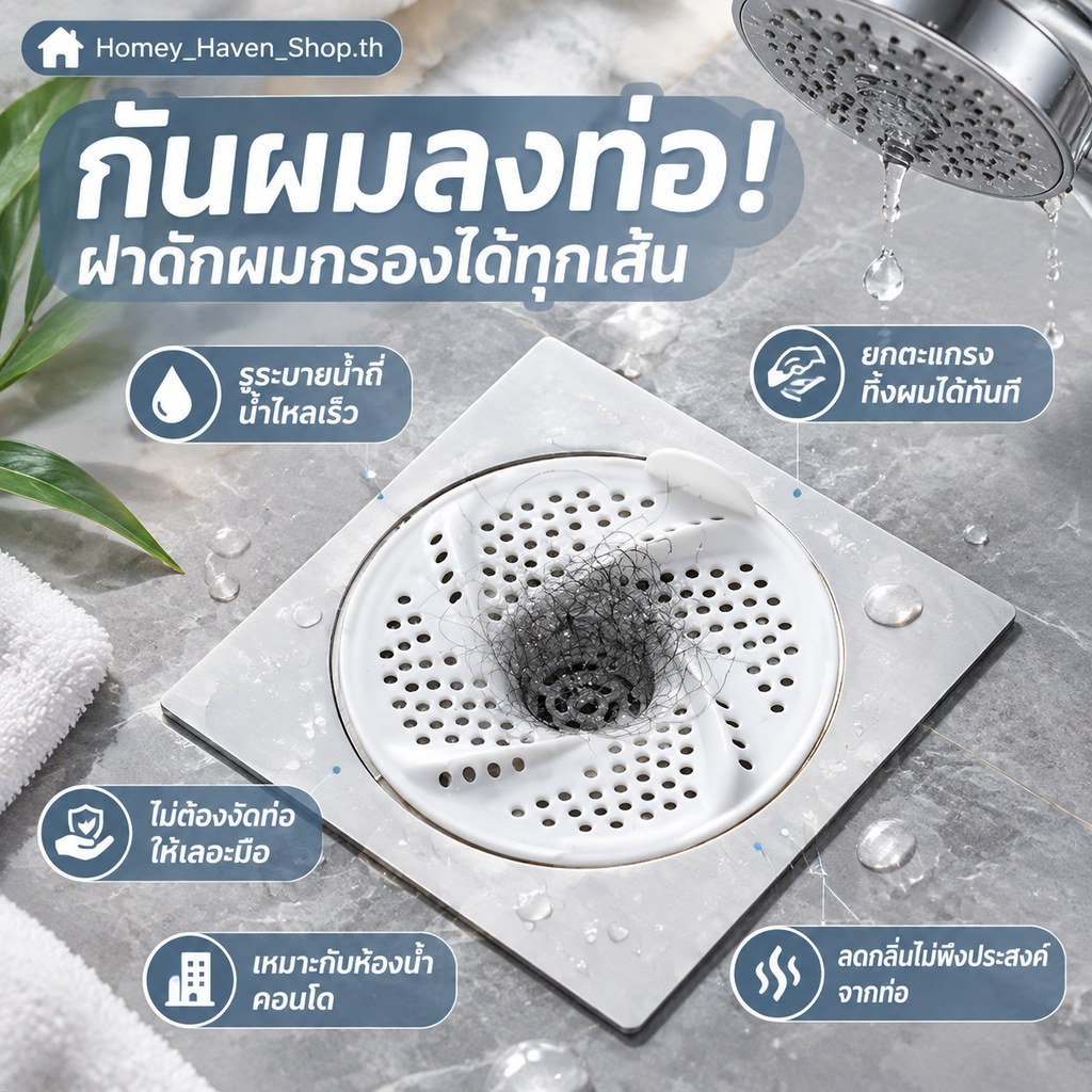 เครื่องจับผมท่อระบายน้ําอ่างอาบน้ํา, เครื่องจับผมอ่างกรองป้องกันท่อระบายน้ํา, ฝักบัวผมท่อระบายน้ําดักกรอง, 3 ชิ้น