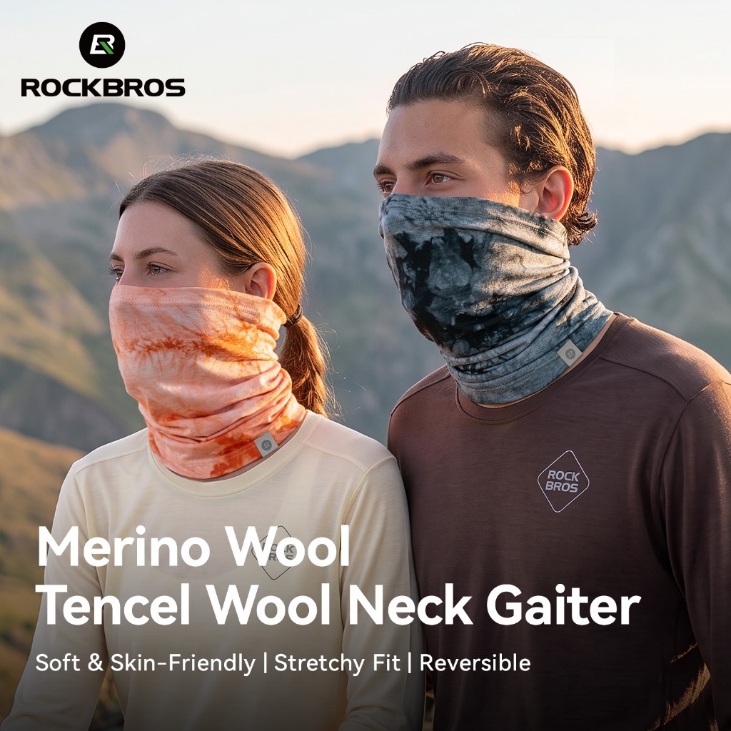 【TH Delivery】ROCKBROS Reversible Tie-Dye ผ้าพันคอ Windproof ขี่จักรยานคออุ่น Moisture Wicking Bandana คอ Gaiter สําหรับผู้ชายผู้หญิง — صورة 2