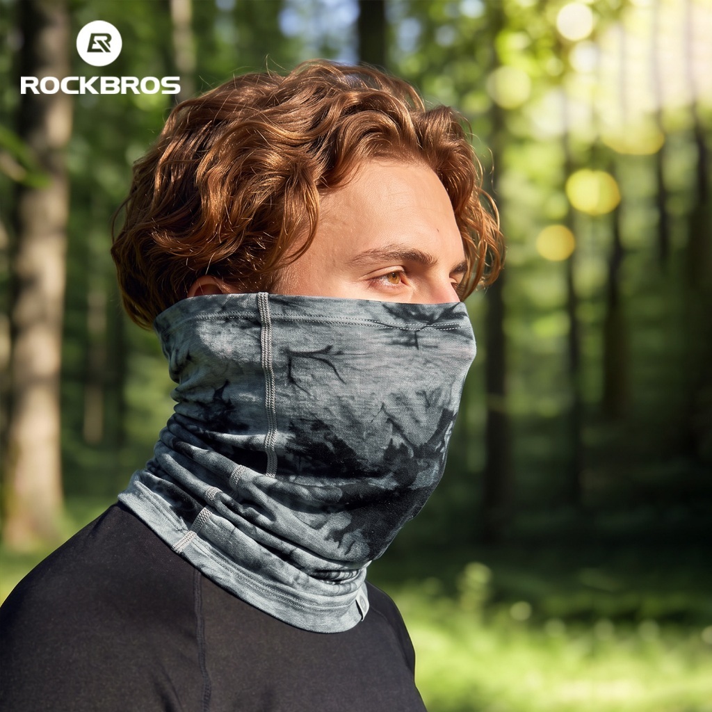 【TH Delivery】ROCKBROS Reversible Tie-Dye ผ้าพันคอ Windproof ขี่จักรยานคออุ่น Moisture Wicking Bandana คอ Gaiter สําหรับผู้ชายผู้หญิง — صورة 8