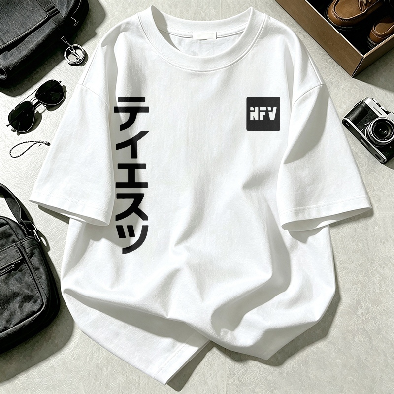 【จัดส่งจากกรุงเทพฯ】LABZAA เสื้อยืดแขนสั้นคอกลม วินเทจฟอกน้ำ ลวดลายแฟชั่น Oversized ระบายอากาศ ผ้าฝ้าย 100% YG4718