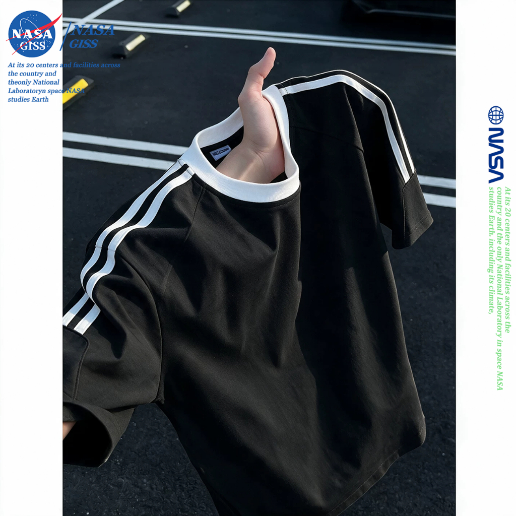 NASA تيشيرت واسع بثلاثة خطوط للجنسين — صورة 3