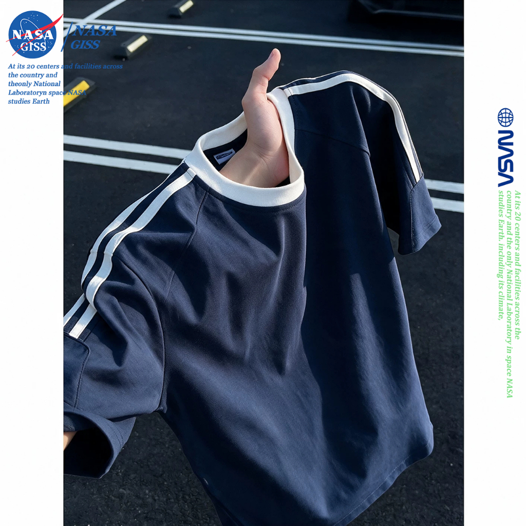 NASA تيشيرت واسع بثلاثة خطوط للجنسين — صورة 2