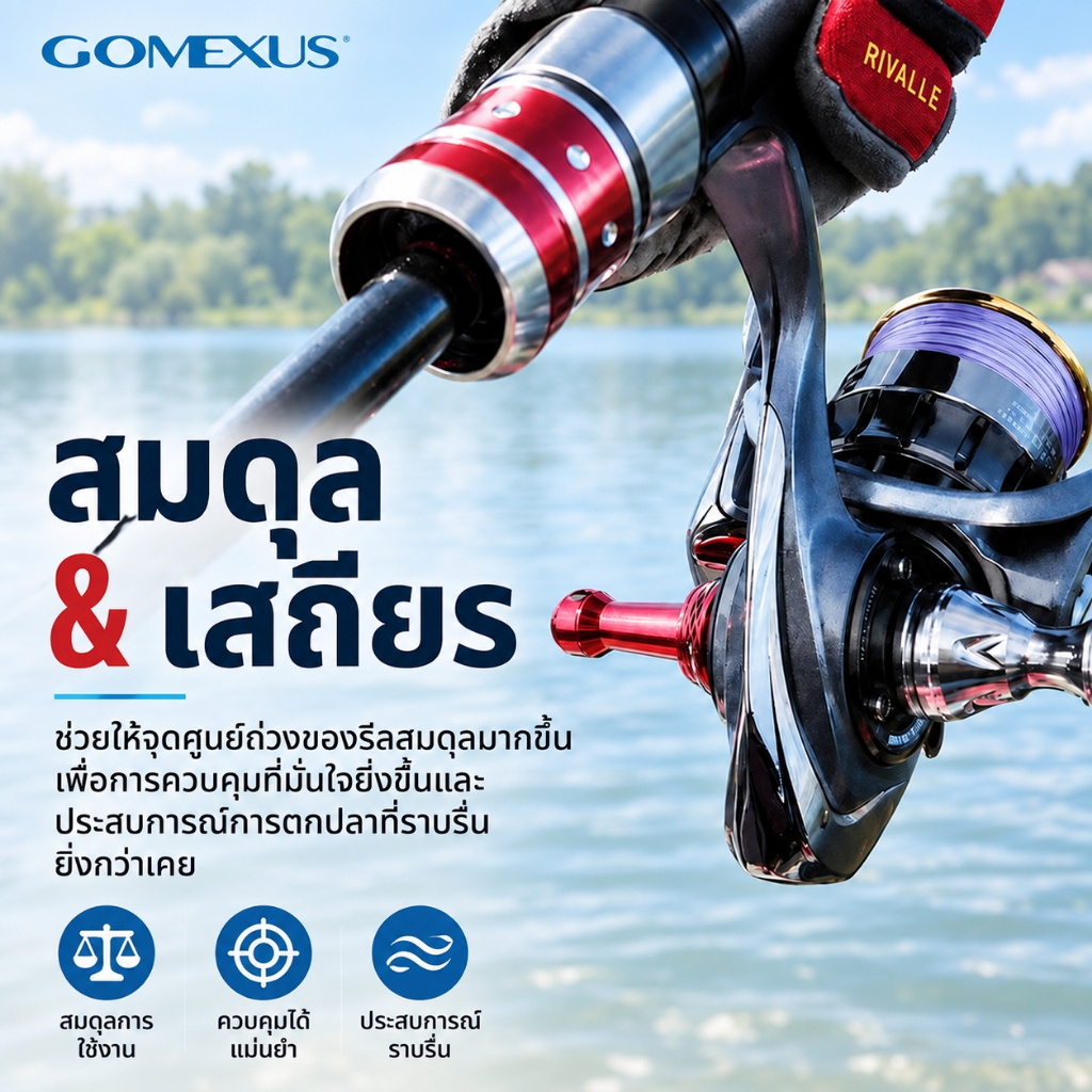 Gomexus حامل حماية بكرة الصيد ألمنيوم 39 / 42 مم — صورة 8