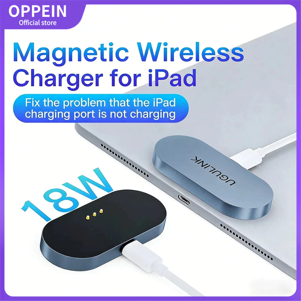 เหมาะสําหรับ iPad Pro/iPad Air/iPad /M4/M5/Pro 34gen Air 4567gen Magnetic Contact Charger 18Wสายชาร์จไร้สาย