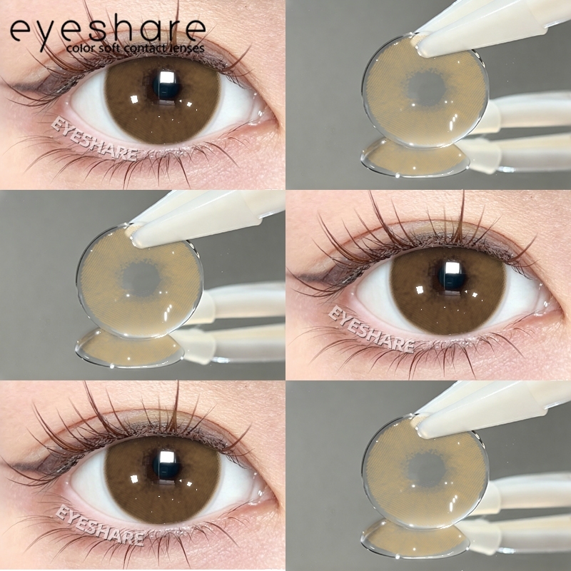 Eyeshare รุ่น AURORA คอนแทคเลนส์สี  Dia14.2 ราย 6เดือน ค่าสายตา 0.00 สีน้ำตาล 1คู่