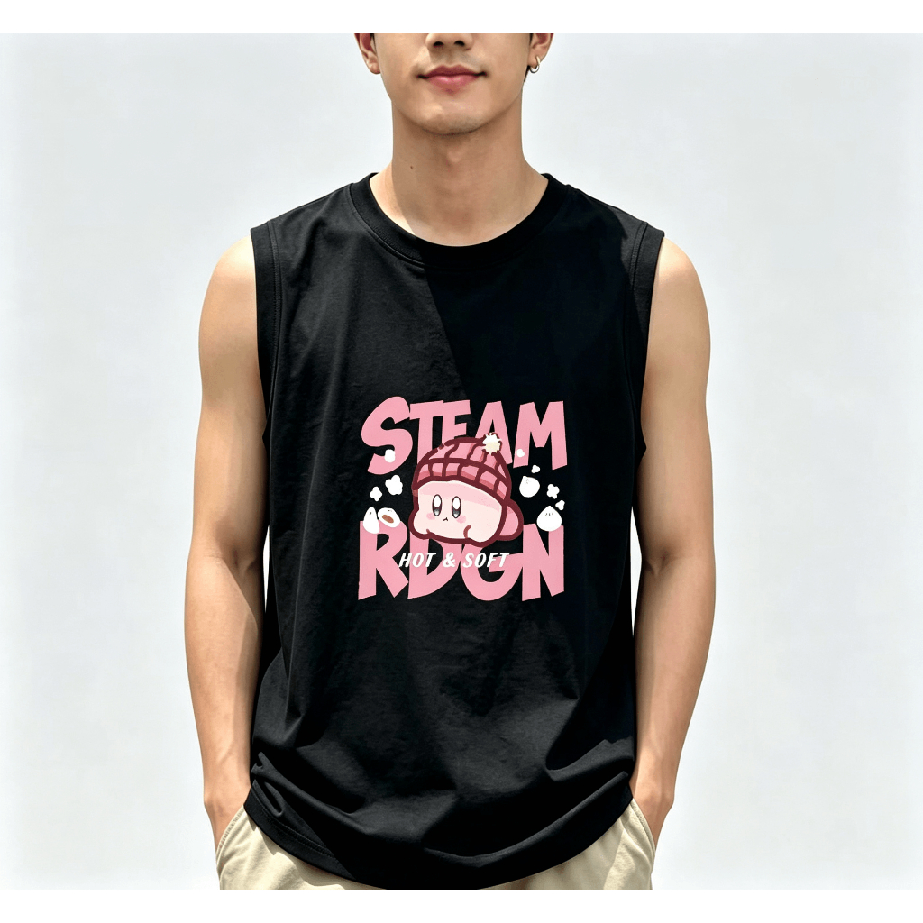 เสื้อกั๊กผู้ชาย เสื้อกล้าม พิมพ์ลาย สไตล์ฮิปฮอป ผ้าฝ้ายเทียม ใส่สบาย ไม่ร้อน สำหรับผู้ชาย