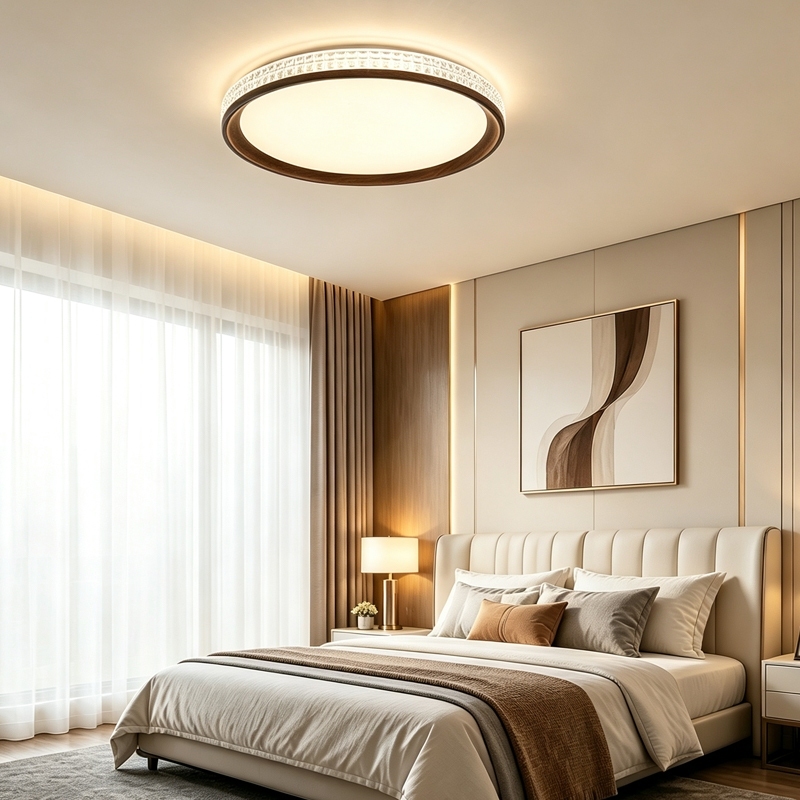 Aesthetic_Lamp นอร์ดิก โคมไฟเพดาน ห้องนอน ไฟ Led เพดาน ห้องนั่งเล่น สไตล์ครีม โคมไฟติดเพดาน