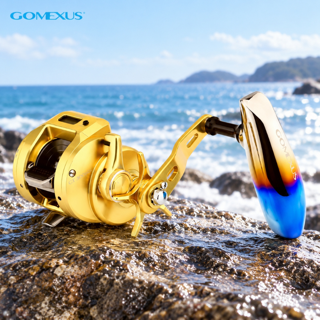 Gomexus مقبض بكرة تيتانيوم T-bar ‏105 مم لشيمانو — صورة 6
