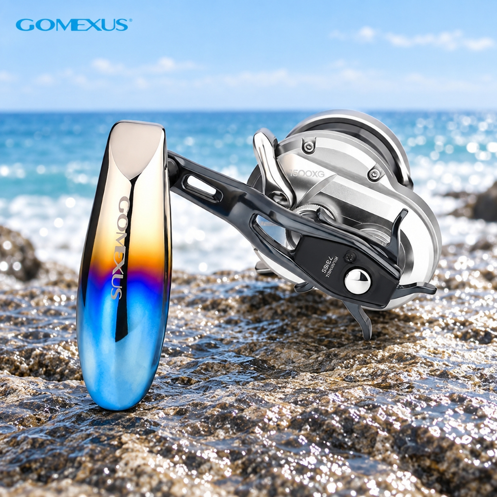 Gomexus مقبض بكرة تيتانيوم T-bar ‏105 مم لشيمانو — صورة 7