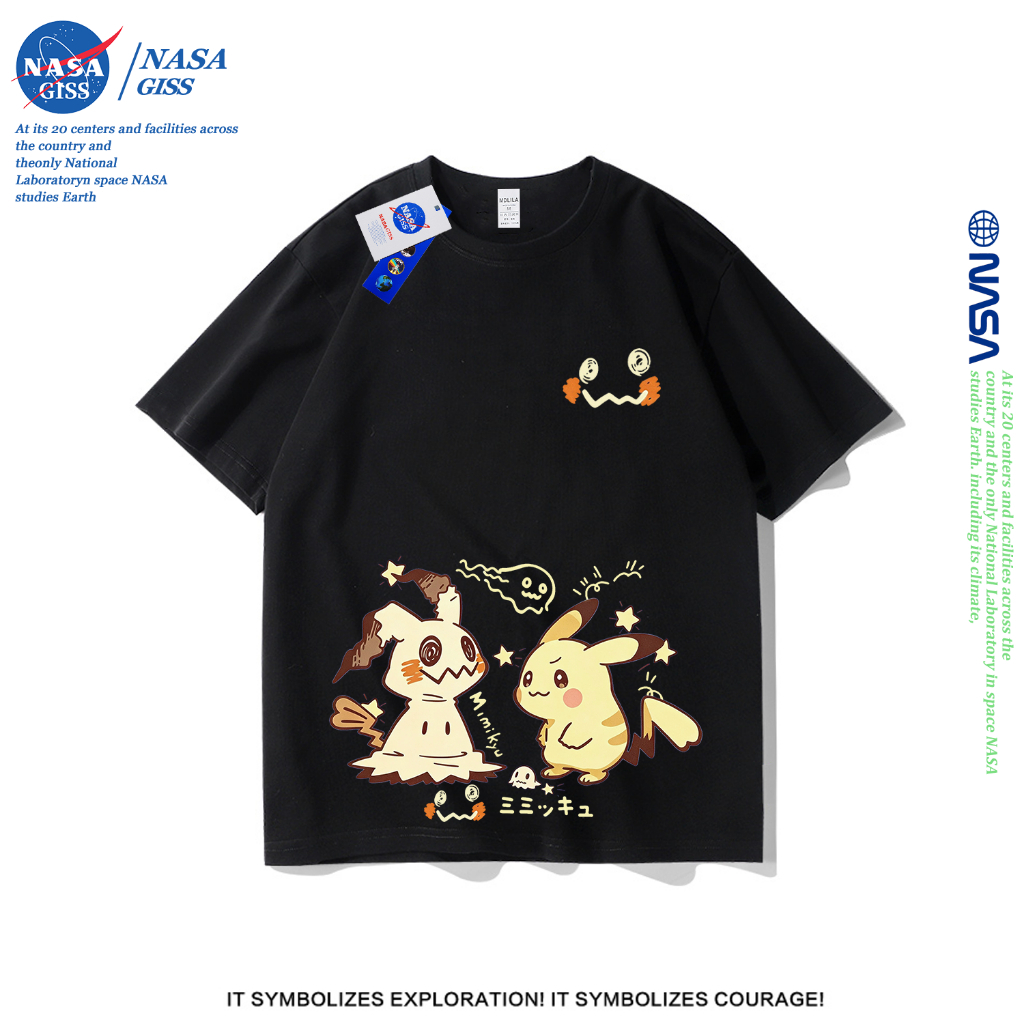 NASA تيشيرت بطباعة ميميكيو وبيكاتشو