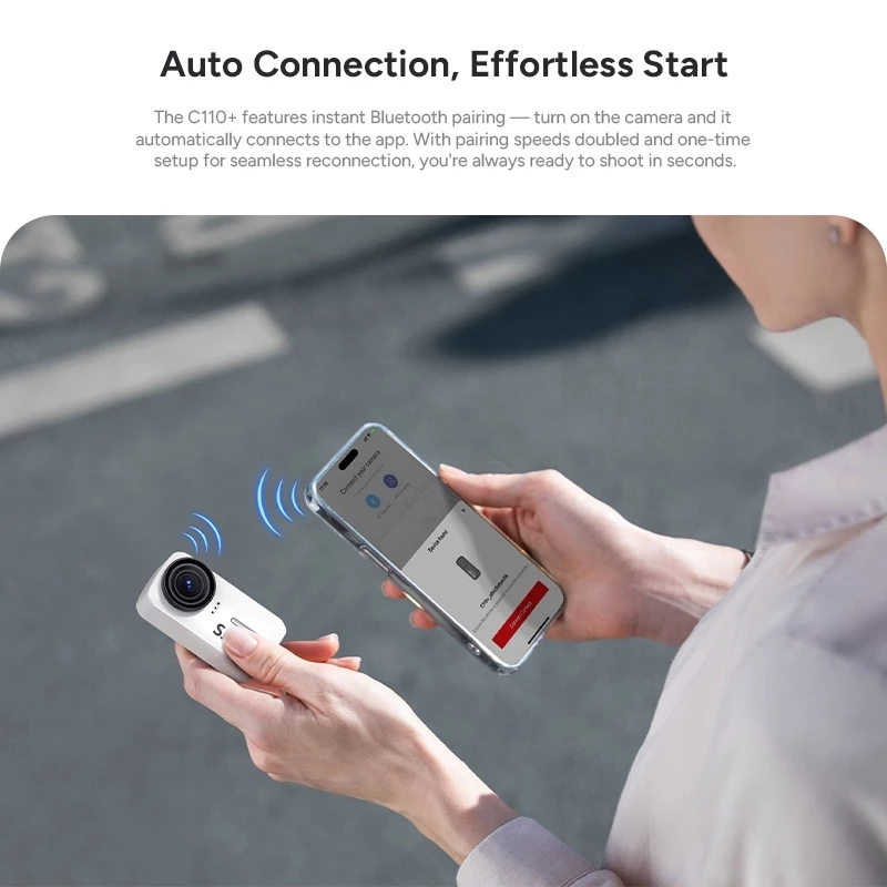 SJCAM C110/C110+ กล้องแอคชั่น Action Camera 4K 30FPS กันน้ำ 30M กล้องติดมอเตอร์ไซค์ จักรยาน สำหรับ Vlog และท่องเที่ยว thumbnail 9