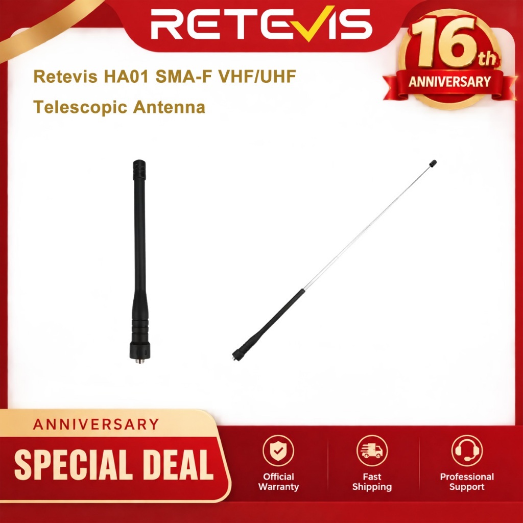 Retevis HA01 Dual Band Walkie Talkie เสาอากาศ Retractable 144/430MHz เสาอากาศวิทยุแบบพกพาสําหรับ UV-5R BF-888S