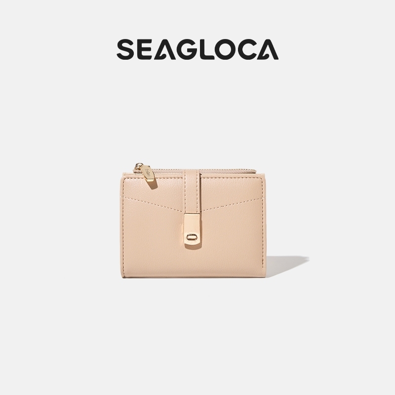 SeaGloca محفظة نسائية تطوى بسحاب ريترو