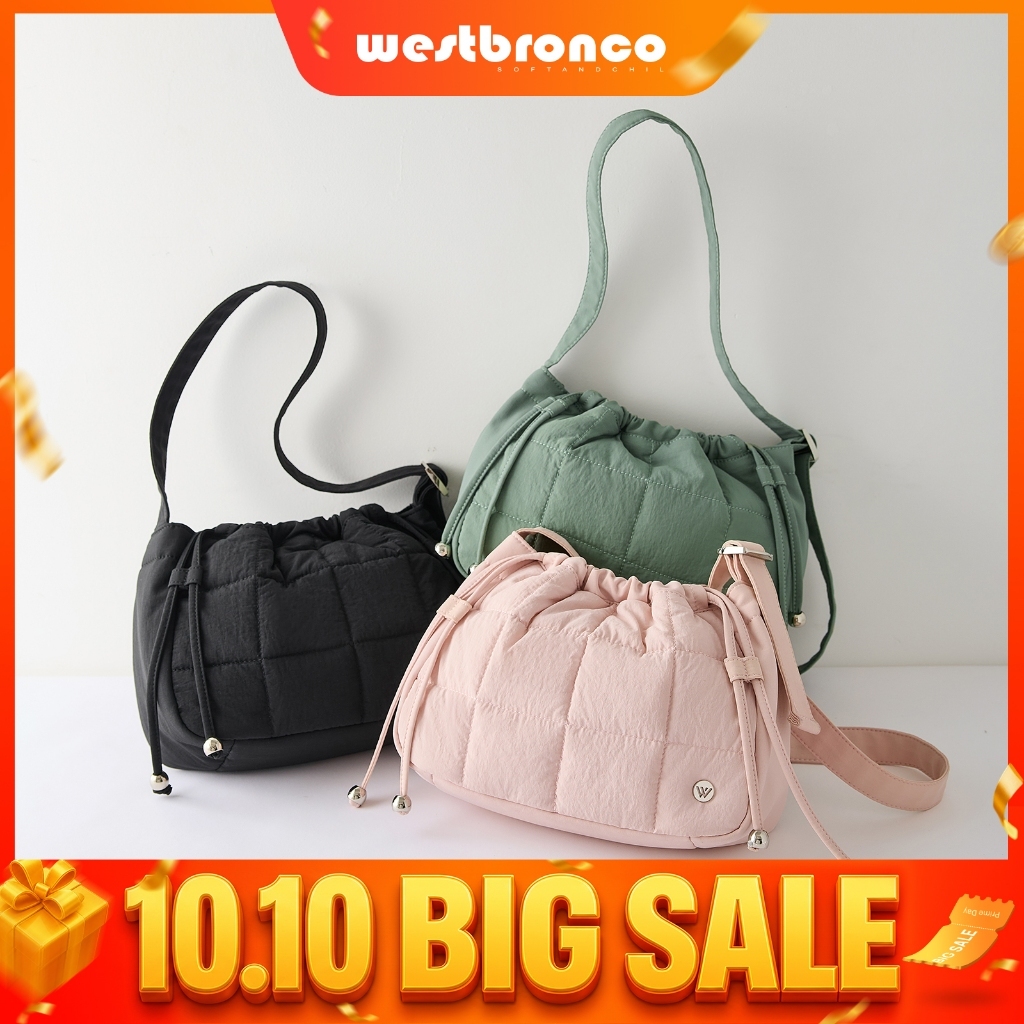 WESTBRONCO حقيبة كتف نسائية Dumpling نايلون ناعم — صورة 2