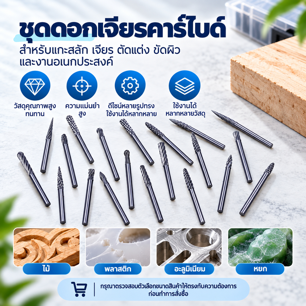 (เวลา) ทังสเตนคาร์ไบด์โรตารีไฟล์โลหะผสมแข็งโรตารี หนาม เจาะบิต3มิลลิเมตรก้านแกะสลักตัดหัวเจียรสําหรับโลหะและพลาสติก (ไทย)